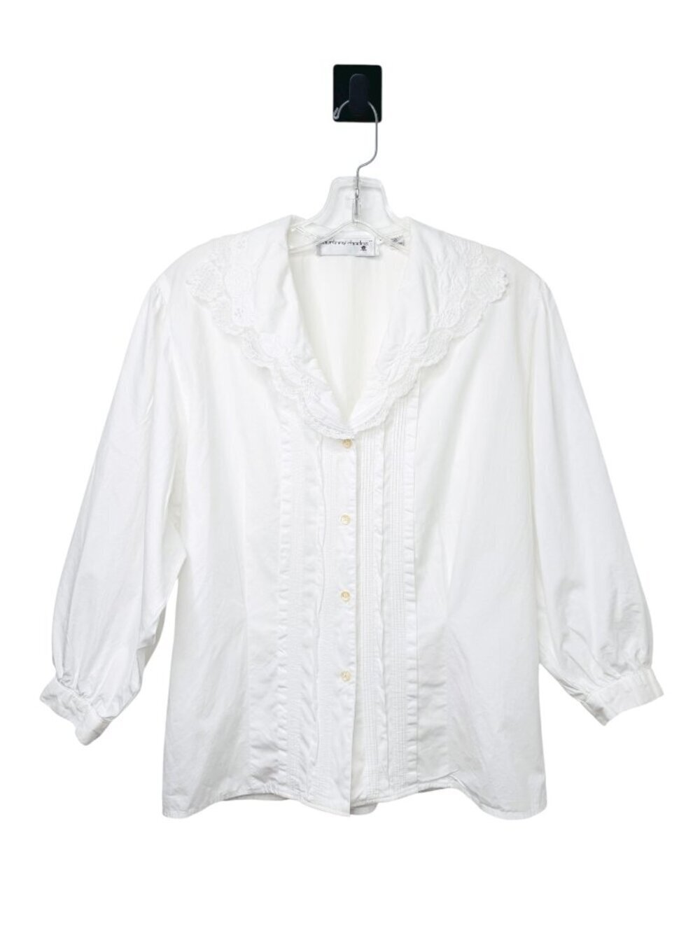 Vintage 90s Courtney Rhodes White Lace Color Blouse